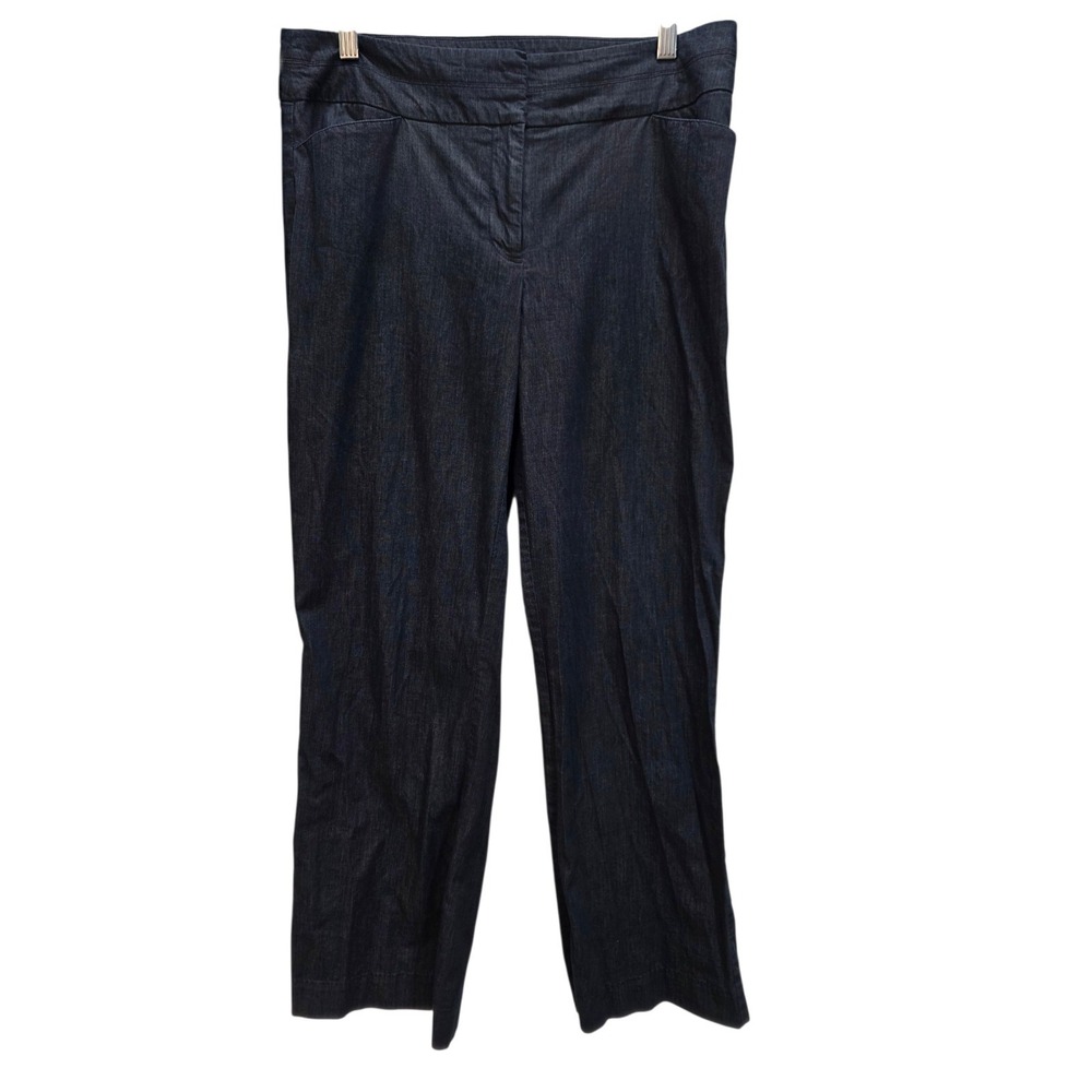 Ann Taylor LOFT Curvy Fit Dark Wash Denim Trousers Size 8 Y2K Office Siren